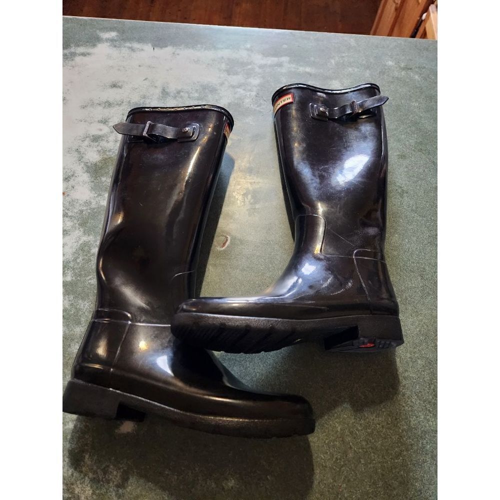 Hunter Women's Original Rain Boots Gloss Black sz 7